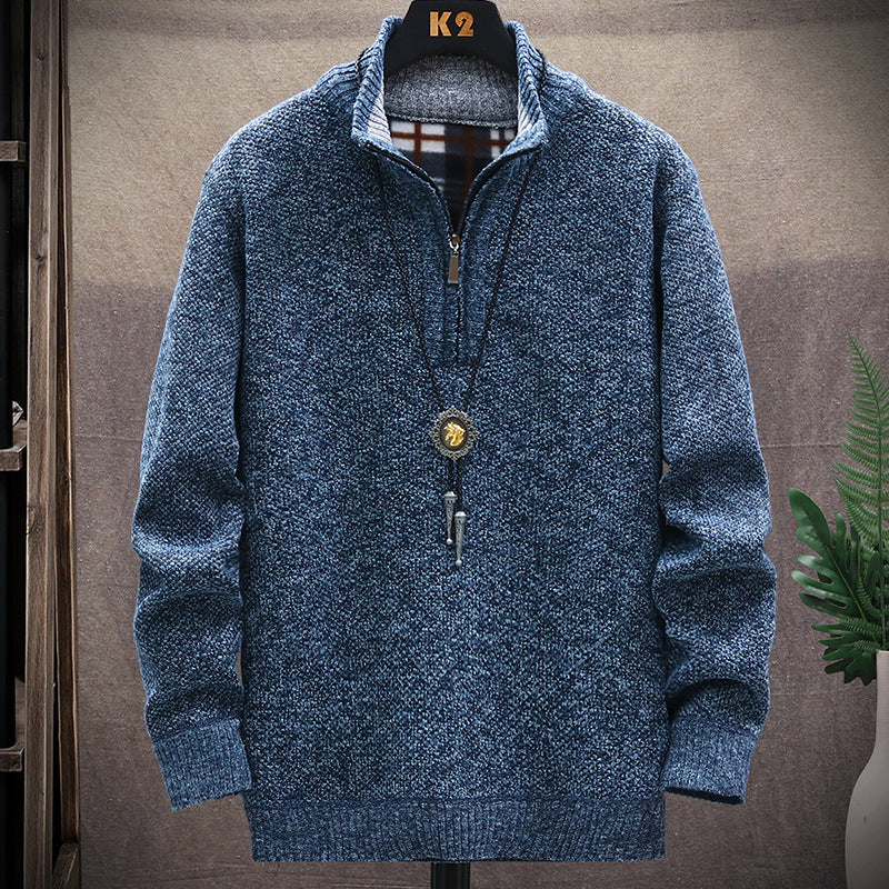 Men's Vintage Knitted Stand Collar Sweater elevenforest