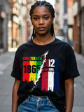 Comstylish Women's Juneteenth1865&inauguration2025 Printed Casual T-shirt