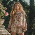 Vintage Floral Embroidered Linen Shirt elevenforest