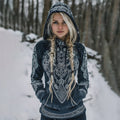 Comstylish Retro Viking-style Patterned Comfortable Knit Sweater Dress