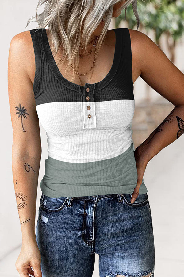 Evans Printed Ribbed Knit Tank