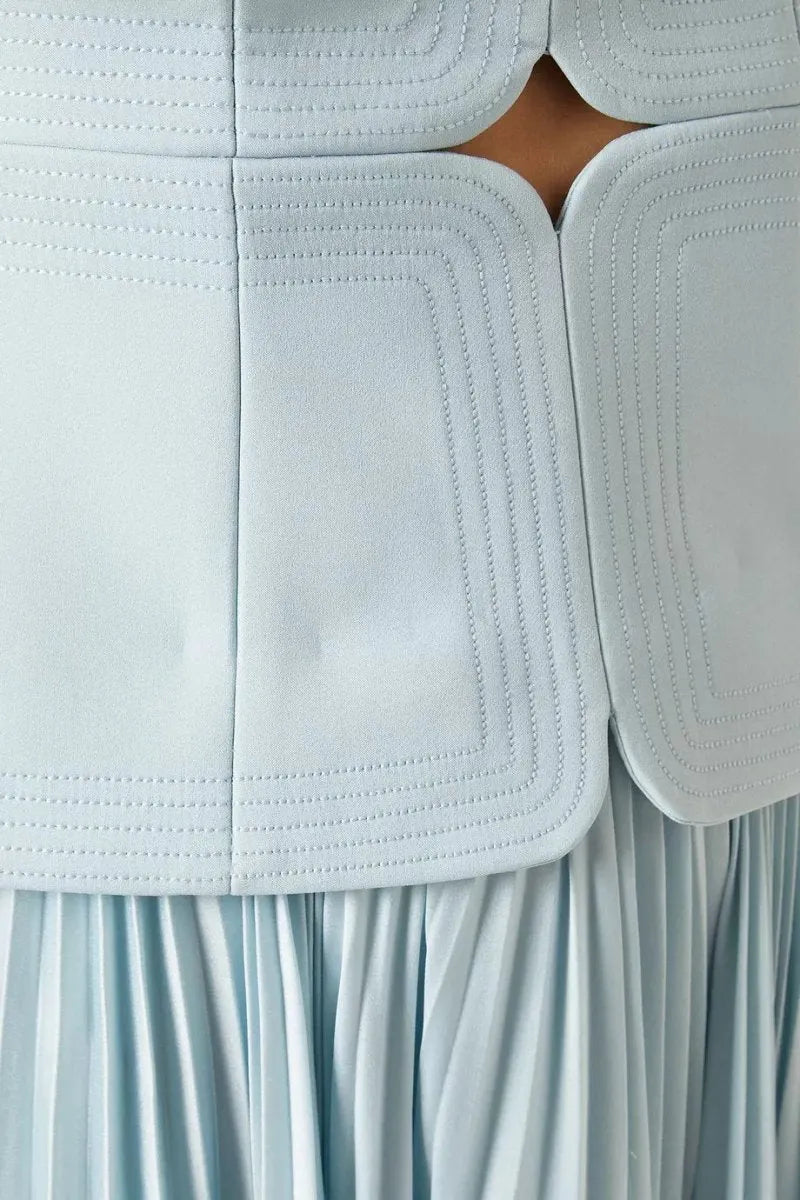 Sweetheart Neck Off-shoulder Pleated Midi Dress