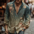 Men's Floral Art Linen Blend Shirt elevenforest