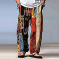 Vintage Floral Patchwork Graphic Linen Pants elevenforest