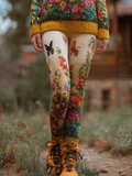Secret Garden Retro Women's Knitted Tight-fitting Leggings elevenforest