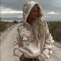 Rose Embroidery Sequin Casual Long-sleeved Hoodie elevenforest