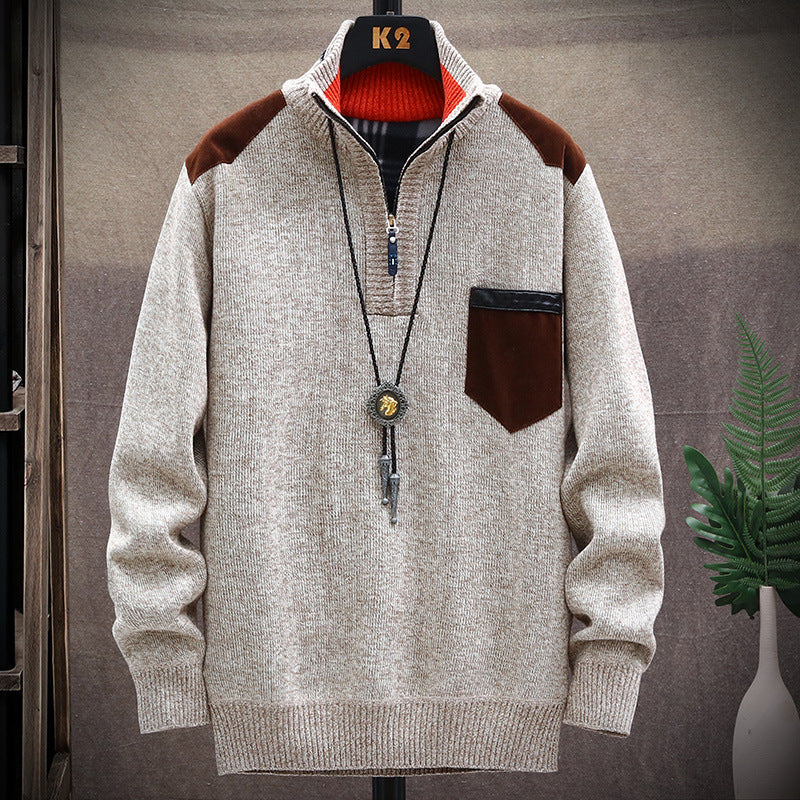 Men's Vintage Knitted Stand Collar Sweater elevenforest