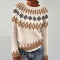 Vintage Icelandic Warm Knitted Jacquard Women's Sweater elevenforest