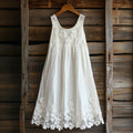 Vintage Floral Lace Art Linen Tank Dress elevenforest