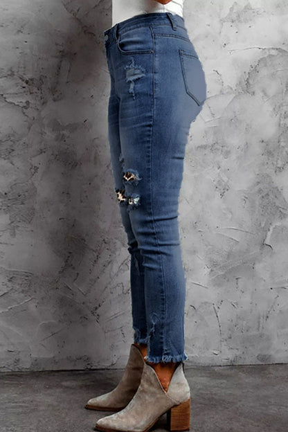 Patchwork Make Old Regular Denim Jeans