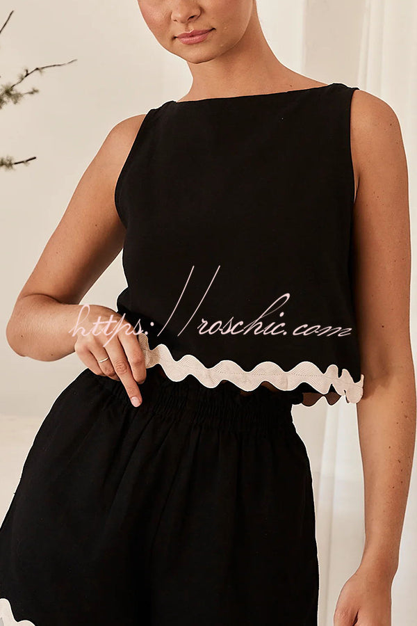 Leilani Tank Top and Elastic Waist Pocket Shorts Set