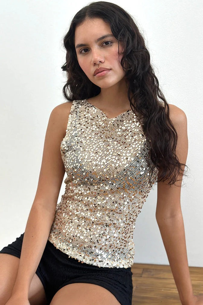 Sequin Bodycon Tank Top