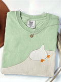 Comstylish Funny Hidden Goose Contrast Art Comfy T Shirt