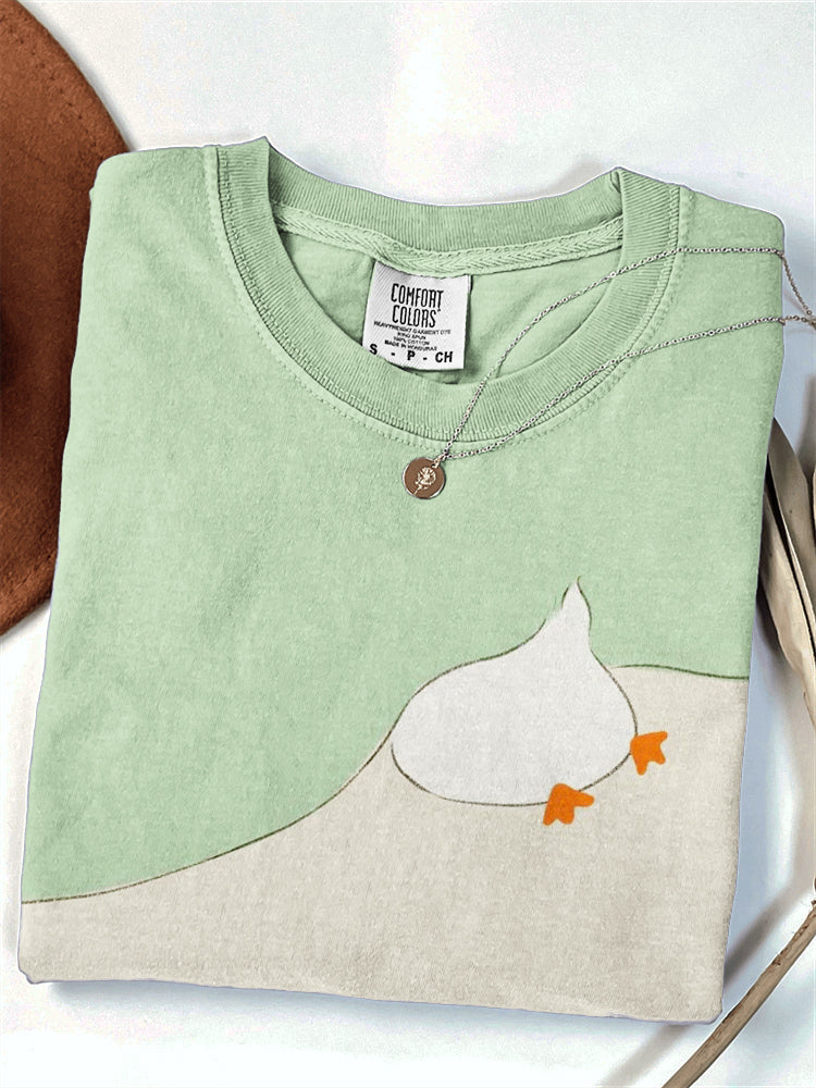 Comstylish Funny Hidden Goose Contrast Art Comfy T Shirt