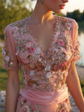 Women's Casual Retro Bohemian Embroidered Floral Print Top elevenforest