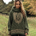 Women's Knit Jacquard Hooded Sweater elevenforest