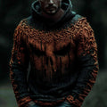 Viking Halloween Pumpkin Skull Men's Knit Twist Hooded Sweater artswardrobe