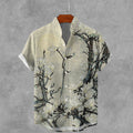 Men's Vintage Floral Art Print Casual Shirt elevenforest