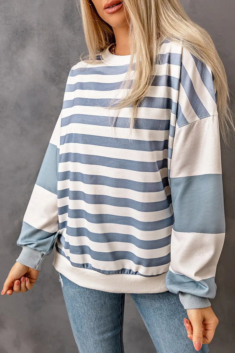Striped Drop Shoulder Sweatshirt