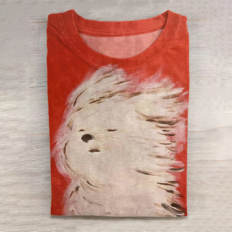 Comstylish Women's Cute Dog Art Vintage Washed T Shirt