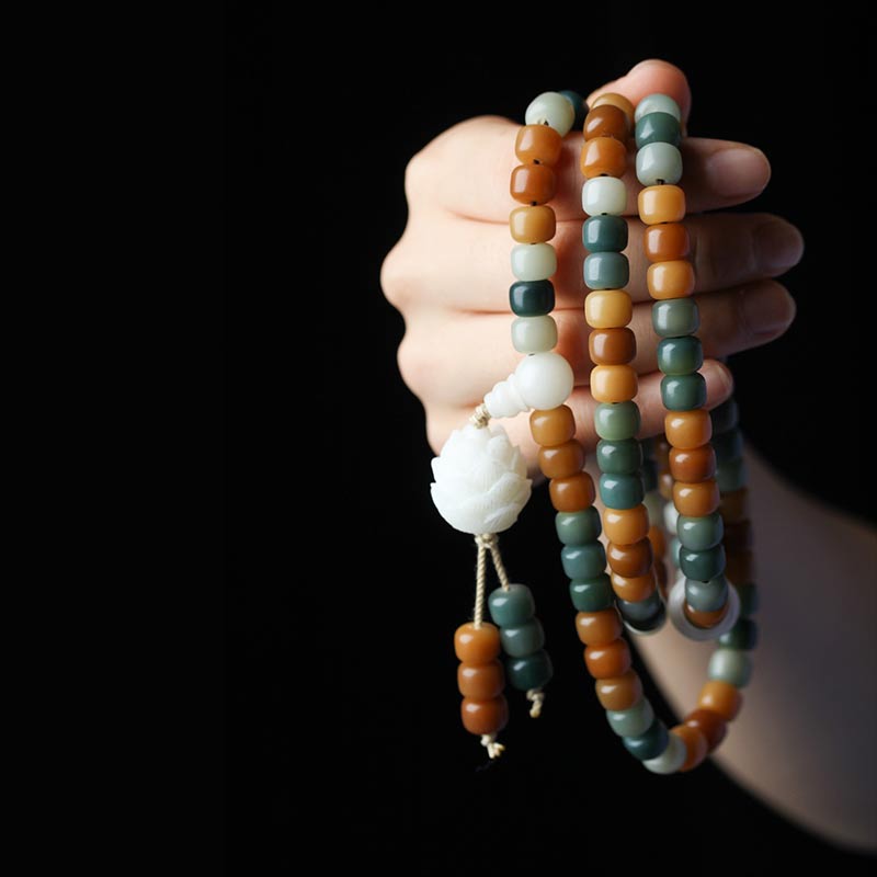 7*9mm Lotus Mala Harmony Bracelet Necklace