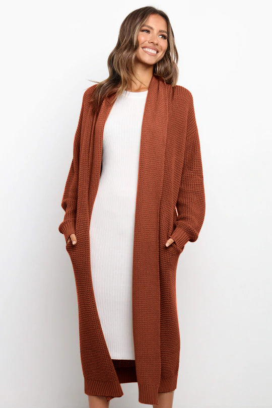 Autumn Winter Round Neck Clothing Knitted Cardigan Clothes Loose Color Sweater