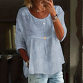 Casual Stripe Print Crew Neck T-Shirt elevenforest