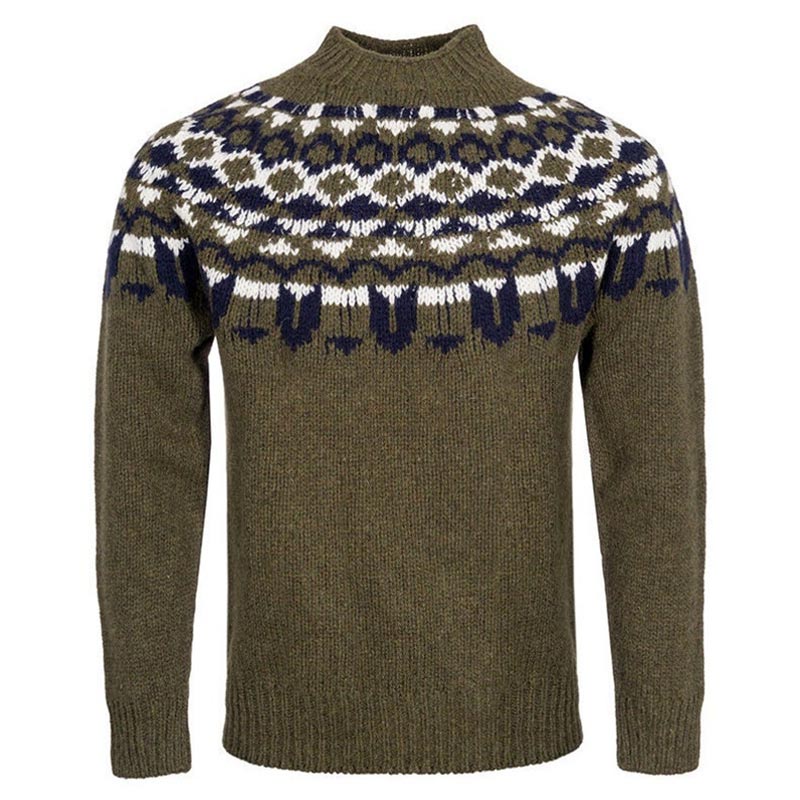 Vintage Icelandic Geometric Knitted Turtleneck Sweater elevenforest