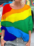 Comstylish Rainbow Art Crew Neck Cozy T Shirt