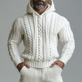 Men'S Vintage Jacquard Knit Chunky Hooded Sweater elevenforest