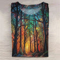 Comstylish Women's Tree Print Retro Fashion Short Sleeve T-shirt