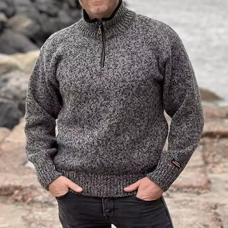 Vintage Knit Warmth Jacquard Icelandic Half Zip Collar Sweater Unisex elevenforest