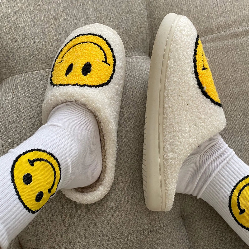 Happy Face Slippers - Buy 1 Get 1 Free