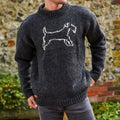 Mens Vintage Fair Isle Terrier Knit Art Cozy Sweater elevenforest