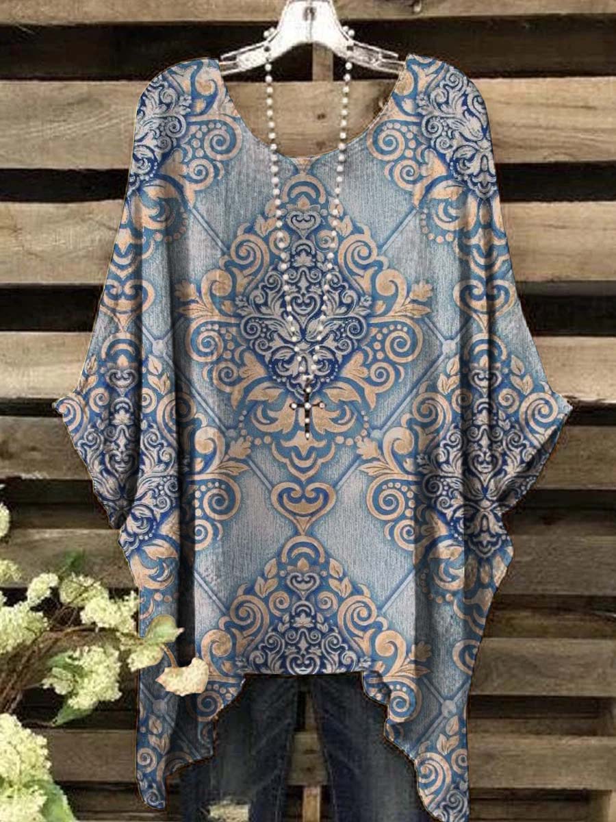 Women's Vintage Floral Print Casual Top