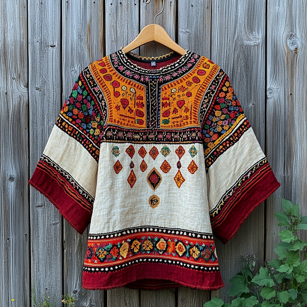 Women's Retro Greenland Ethnic Design T-shirt elevenforest