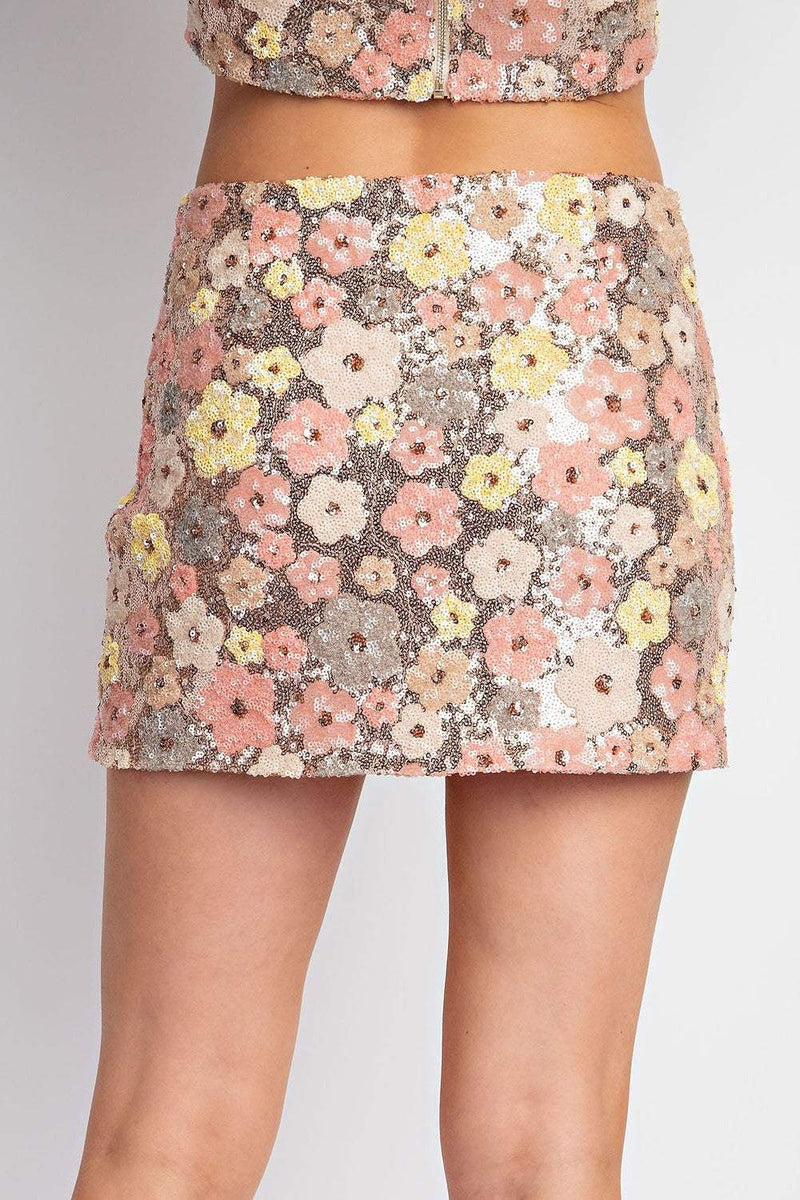 Sequin High Waist Mini Skirt