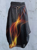 Women's Abstract Light Effect Art Design Casual Skirt