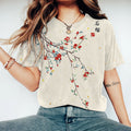 Vintage Japanese Art Floral Round Neck T-Shirt elevenforest