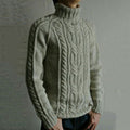 Mens Vintage High Neck Jacquard Weave Knitted Cozy Sweater elevenforest