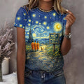 Comstylish Women's Peace And Space Walk Print T-shirt