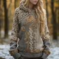 Comstylish Women's Viking-style Winter Warm Hooded Knitted Sweater