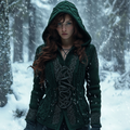 Women's Irish Celtic Knot Contrast Jacquard Hooded Sweater elevenforest