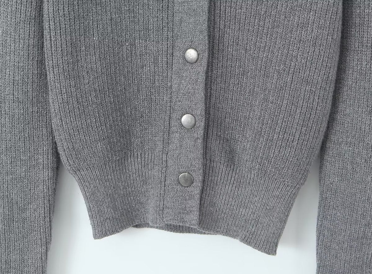 Knitting Cardigan Round Neck Slim Single Breasted Knitwear Autumn Clothing
