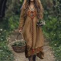 Vintage Celtic Viking Tree Of Life Linen Dress elevenforest