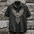 Men's Eagle Totem Celtic Knot Lapel Button Down Shirt elevenforest