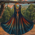 Women's Vintage Viking Tree Of Life Cotton And Linen Sleeveless Dress elevenforest