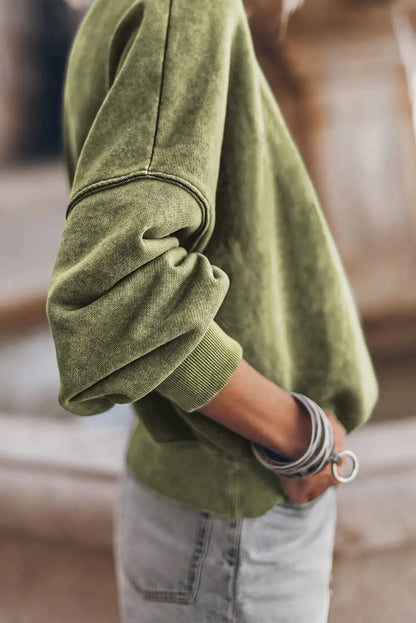 Green Drop Shoulder Sweatshirt