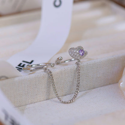 [] Amethyst Butterfly Ring Set