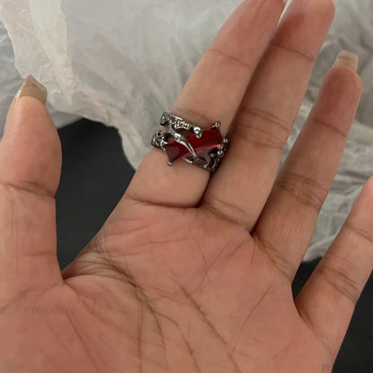 Dark Crystal Ebony Spider Ring